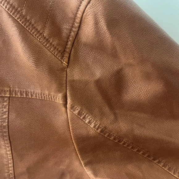 Roundtree & Yorke Sz 3XLT Brown Weatherproof Faux Leather Bomber Jacket NEW - Picture 11 of 15